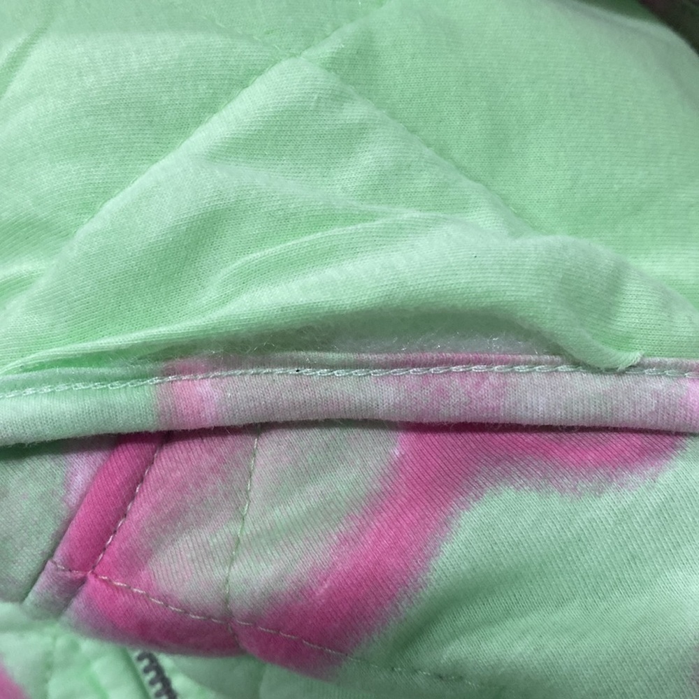 Women’s Hooded Quilted Jacket - Wild Fable Mint Green Floral Size L - Picture 4 of 7